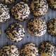 A batch of tahini cookies with black sesame seeds, which my phone apparently mistook as chocolate sprinkles.